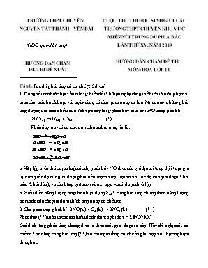 Đáp án đề đề xuất thi học sinh giỏi các trường THPT chuyên khu vực Miền núi trung du phía Bắc lần thứ XV môn Hóa học Lớp 11 năm 2019 - Trường THPT chuyên Nguyễn Tất Thành